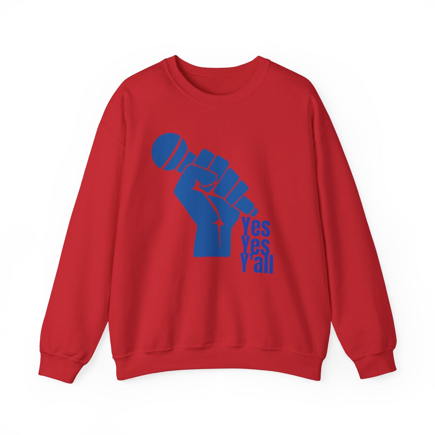 Old School Hip Hop Yes Yes Ya'll Blue Crewneck Sweatshirt