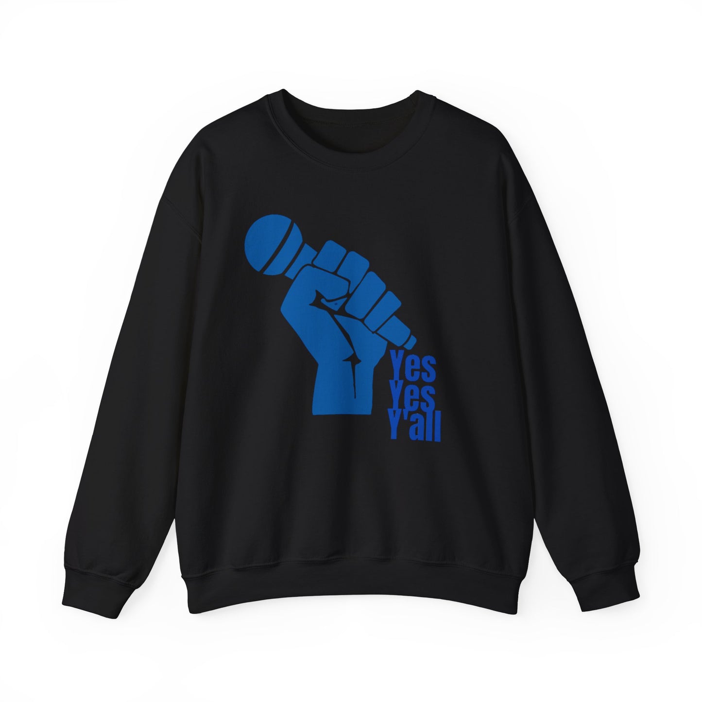 Old School Hip Hop Yes Yes Ya'll Blue Crewneck Sweatshirt